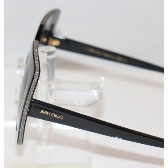 New Women's Jimmy Choo Auri /G 807 Oversized Black With Glitter Sunglasses - Picture 5 of 5